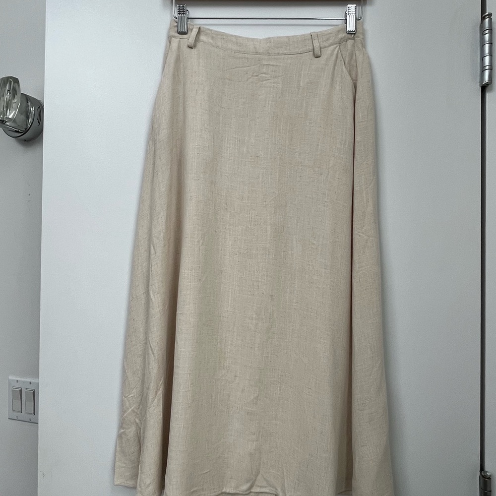 Stradivarius Cream A-Line Skirt